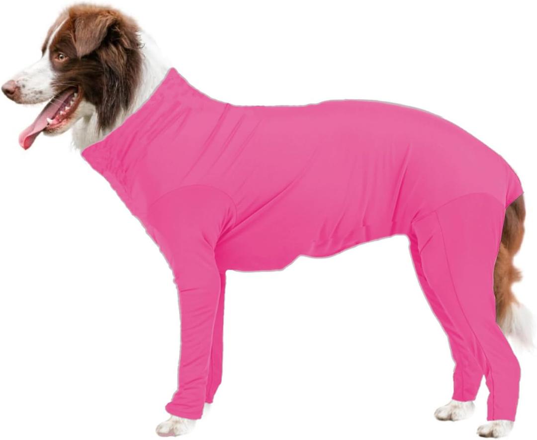 Hamiledyi Dog Onesie Anti-Licking Dog Bodysuit Spay Surgical Recovery Suit for Dogs Pet Cone Alternative After Surgery Dog Shedding Suit for Female Male Neuter Dogs Claming Pajamas (Pink, Medium)