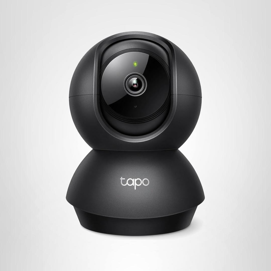 Tapo 1080P Indoor Pan/Tilt Wired Security Camera - Works as a Baby & Pet Monitor, Motion Detection, 2-Way Audio, Siren, Night Vision, Subscription-Free Local Storage or Optional Cloud, Black, C201