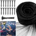 Pond Netting Cover for Leaves, 15 x 20 Koi Pond Net Cover, Durable & Sturdy Pond Netting for Koi Ponds, Protect Koi Fish Against Herons, Raccoons, Cats & Predators, 14pcs Stakes Included