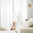 HOMEIDEAS Non-See-Through White Privacy Sheer Curtains 52 X 84 Inches Long 2 Panels Sheer Curtains Light Filtering Window Curtains Drapes for Bedroom Living Room