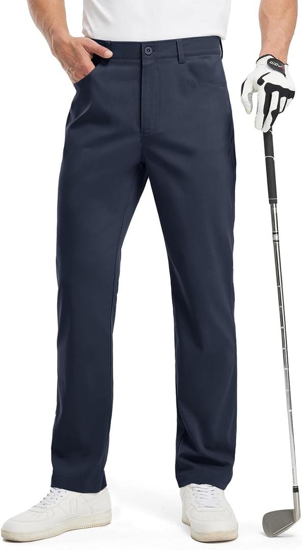 TBMPOY Mens Golf Pants Classic Fit Lightweight Comfortable Dress Work Business Casual Pants with 5 Pockets (38, Navy)