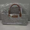 Rae Dunn Baby Diaper Caddy Organizer, Nursery Storage for Changing Table and Car, Portable Basket for Items, Shower Gifts, Grey Felt With Leather Handles, Large