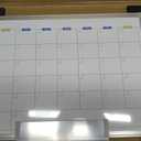 Dry Erase Calendar Whiteboard for Wall, 24" x 18" Magnetic Monthly White Board Calendar Dry Erase, Wall Hanging Aluminum Frame with Tray for Home, School, Office