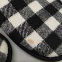 ONCAI Men's House Slippers Memory Foam Slip-On Warm Cozy Scuff Home Bedroom Shoes with Indoor/Outdoor Rubber Soles US Size 7 Plush Black/White