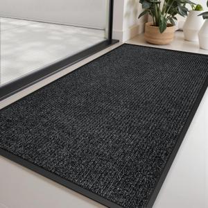 Vicwe Indoor Outdoor Door Mat, 3'x4' Heavy Duty Front Door Mat, Non-Slip Washable Doormats Entrance Mats, Dirt Resistant and Absorbent Doormat, Commercial Outdoor Entrance Floor Mat for Home Office (Dark Grey)