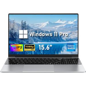 15.6'' Laptop Computer, N4000 Processor Laptops with 8GB RAM, 256GB SSD,15.6 inch FHD 1920 * 1080 Display, WIFI5, BT4.2, Windows 11 Pro, Gray