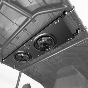 KEMIMOTO UTV Fan, Dual 8" Large Cab Cooling Fan for Summer Outdoor, Dome Light Integrated Solid Aluminum Mount 12V Roof SxS Air Conditioner, Compatible with Polaris RZR 2024+, Ranger, Can-Am Defender, 41.5" to 57" x 8"