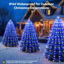 Christmas Tree Lights White and Blue Christmas Lights Outdoor Indoor 400Led 10 Lines with 8 Lighting Modes, Timer and Remote Control, Fairy Lights for Wedding Home Party 6Ft - 9Ft Xmas Tree Decoration