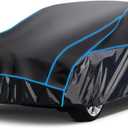 Hail Protector Car Cover, Outdoor Anti Hail Car Covers Thick Multi-Layered EVA, Hail Proof Car Cover Waterproof All Weather, Hail Protection Padded Fit Sedan/Coupe (Length 186 to 193 inch (Black Blue)