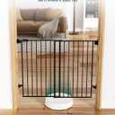 Babelio Baby Gate for Stairs, Kitchen & Doorways, No Bottom Bar| Easy Installation| One-Handed Operation| Auto-Close| Hardware Mount (Drill Needed) Safety Dog Gate (Black - B17, 34" H, 29-49" W-Wide)