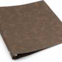 Teling 1 Pcs Leather 3 Ring Binder Holds 8.5 x 11 Inch Paper Binder Organizer Vintage Faux Leather Portfolio Folder Planner for Office Home Document Photo Diary Supplies (Vintage Brown)