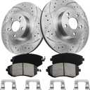 Front Brake Kit, Brake Rotors and Brake Pads Compatible with 2003-2008 Subaru Forester, 2002-2005 Outback, Impreza, Baja, Legacy|Automotive Replacement Brake Kit|(11.5in)|Front Brake Rotors (34203 & D929-7830)