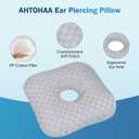 Ear Piercing Pillow with Comfort Hole for Side Sleepers, Relief from Ear Pain and Pressure After Piercing or Surgery, Soft Contour Sleeping Pillow (Gray)