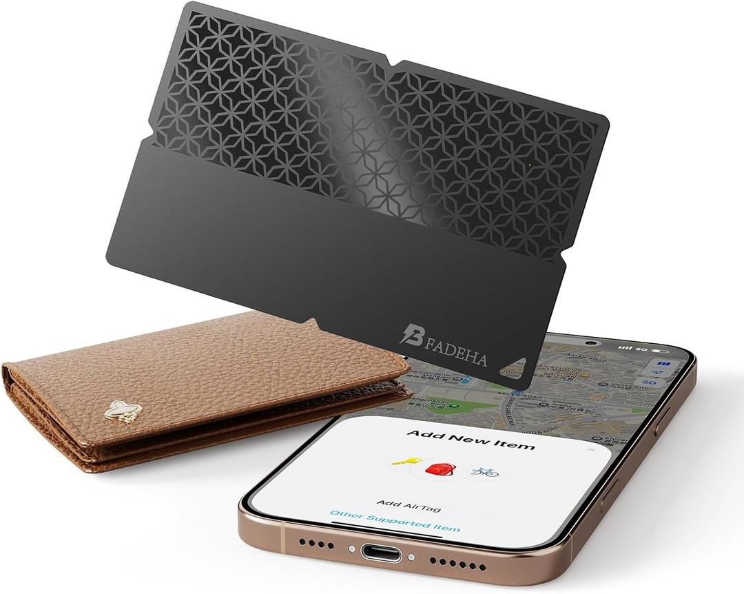 2025 [Apple MFi Certified] (iOS Only) Bluetooth Tracker Smart Finder for Apple Find My, iPhone Card Wallet Finder GPS Tracker, Battery, Keys Finder and Item Locator for Keys, Bags, Passport