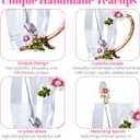 The Pure Embrace Flower Glass Tea/Coffee Cup, Gift for Mom, Birthday Gift for Women, Lead-Free Enamel Glass with Spoon (Large) (13 Ounces)