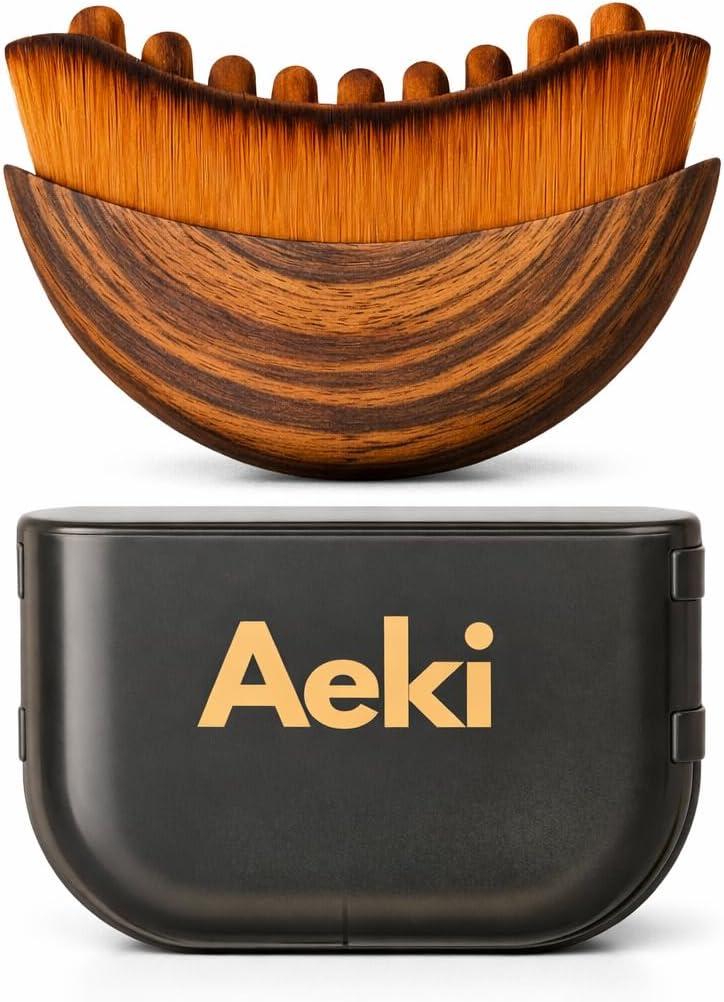 Aeki Lymphatic Contour Face Brush - Lymphatic Drainage Massager, Dry Facial Gentle Beauty Tool - Chin & Jawline Sculpting - for All Skin