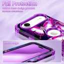 LONTECT for iPhone Air Case 3 in 1 Shockproof Heavy Duty Rugged Hard PC+Soft Silicone Full Body Protective Cover Girls Women Case for Apple iPhone 17 Air 2025, Glow in The Dark Lilac