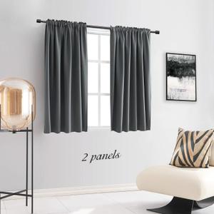 Curtains 2 Piece Gray 54"×40"