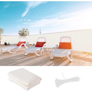 LOVE STORY Balcony Privacy Screen, 3'x10' Deck Shield Screen Fence Cover,UV Protection and Weather-Resistant,3 FT Height for Deck, Patio, Backyard, Outdoor Pool, Porch, Railing, White