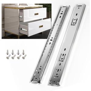 SHUHANG 10 Pair Full Extension Drawer Slides 8 10 12 14 16 18 20 22 24 Inch Ball Bearing Rails 100 lb Load Capacity Side Mount Cabinet Dresser Glides Wardrobe Kitchen Trash Can Slider Runners Silver