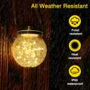 ROSHWEY Solar Lantern, 2 Pack Outdoor Lanterns with 30 LED Waterproof Garden Decor Patio Solar Lights Outdoor Decorative Backyard Outdoor Hanging, Warm Light