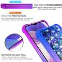 4 x for Galaxy A23 Case with HD Screen Protector,Gradient Quicksand Glitter Liquid Floating Waterfall Durable Girls Cute Phone Case for Samsung A23 5G (Purple/Blue)