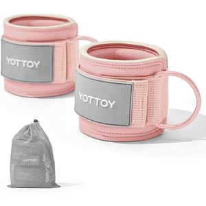 YOTTOY Ankle Straps for Cable Machines  Adjustable Padded Ankle Cuffs for Cable Kickbacks, Glute & Leg Workouts  Gym Attachments for Women & Men, Booty, Hip & Thigh Training (Pink)