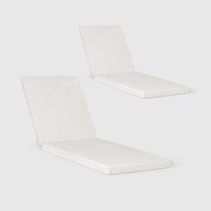 FAPOLITE Outdoor Chaise Lounge Set of 4 (4 White Recliner Cushion) (Cushions ONLY)