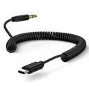 6ft USB C to 3.5mm Audio Aux Jack Cable for Samsung Galaxy S25 Ultra S24 S23 A35 A56 A16 A14, Type C to 3.5mm Headphone Stereo Cord Car AUX Male Coiled Cable for iPhone 16e, Pixel 9pro 8a 7, iPad Pro