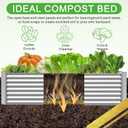 3pcs Galvanized Raised Garden Bed Outdoor, Above Ground Garden Bed for Vegetable, Metal Raised Beds for Flower, Steel Raised Beds for Gardening - 4x2ft