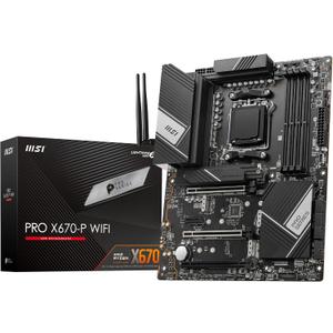 MSI PRO X670-P WiFi ProSeries Motherboard (AMD AM5, DDR5, PCIe 4.0, SATA 6Gb/s, M.2, USB 3.2 Gen 2, Wi-Fi 6E, HDMI/DP, ATX)