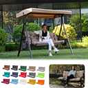 Porch Swing Cushions, Outdoor Swing Replacement Cushions 3 Seater with Backrest, Waterproof Bench Cushion with Ties,for Patio,Porch, Garden,Backyard (Khaki 60 * 40 in)