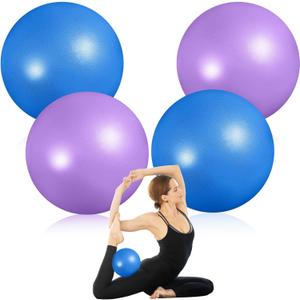 4 Pcs Small Exercise Pilates Ball Bulk 9 Inch Mini Yoga Balls Anti Burst and Slip for Stability, Fitness, Physical Therapy, Stretching & Core Workout at Home Gym Office Class