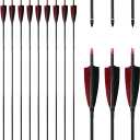 Linkboy Archery Pure Carbon Arrows Spine 300 340 400 500 600 700 800 900 1000 for Compound Recurve Bow Hunting Shooting Target 12pcs