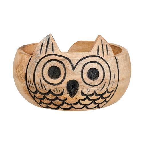 Christmas Gifts for Women Wooden Yarn Bowl Knitting Bowl Large Crochet Cat Yarn Holder Handmade Crocheting Accessories and Supplies Organizer 7 x 3 (Owl)