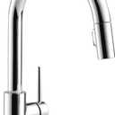 Delta Trinsic Chrome Kitchen Faucet with Pull Down Sprayer, Modern Single Hole Kitchen Sink Faucet, Single Handle, Chrome 9159-DST