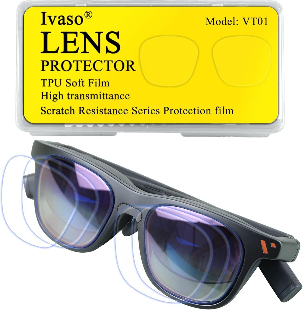 Lens Protector for Viture Pro, 3 Pairs (6 Pcs) Soft TPU Film Lens Cover Suitable for Viture XR Glasses
