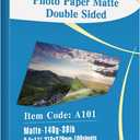 Uinkit 100 Sheets Thin Matte Presentation Paper Photo Double Sided 8.5x11 38lb 140gsm Printable on Both Sides Brochure Photos Picture Poster Playbill Flyer 6.5 Mil Coated for laser and Inkjet Printer