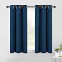 NICETOWN Moroccan Blue Kitchen Blackout Short Curtain Panels for Bedroom, 2 Panels, W42 x L45 -Inch, Thermal Insulated Grommet Top Blackout Draperies and Drapes