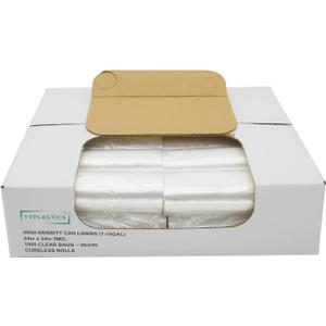 TYPLASTICS Trash Can Liner - Wholesale 1000 Count Garbage Bags on Perforated Roll 7-10 Gallon Multipurpose for Office Bathrooms Business Home Commercial and Industrial Needs 24" x 24" (50 Count (Pack of 20))