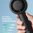 Aecooly Portable Handheld Turbo Fan [16H Max Cooling Time], 5 Speeds USB Rechargeable Mini Personal Battery Operated Small Pocket Cooling Fan GIfts for Women, Travel, Home, Office, Beach, Lash -Black