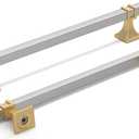 homdiy 6 Pack 7-1/2 Inch(192 mm) Hole Centers Brushed Nickel and Gold Cabinet Pulls Silver and Gold Cabinet Handles Zinc Alloy Brushed Nickel and Brass Dresser Drawer Pulls Kitchen Drawer Handles