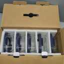 5-Pack Borosilicate Glass Containers with Tempered Lids, 35.2oz/4.4 Cup Airtight Meal Prep Set, Microwave/Freezer Safe (Blue)