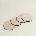 OLETHA Drink Coasters, Set of 4 - Aesthetic Round Coaster for Coffee Bar, Dining Table, Office Desk - Ivory