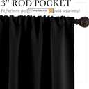 RYB HOME Black Blackout Curtains for Bedroom Living Room 72 inches Long, Thermal Insulated Privacy Rod Pocket Drapes for Nursery Office Home Theater, Width 42 by Length 72, 2 Panels