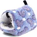 Cozy Hideout House for Small Animals - Soft Washable Bed for Guinea Pigs, Chinchillas, Hamsters and Hedgehogs Warm Comfortable Pet Hideaway with Plush and Fleece for Winter (Purple)