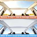Sunshade for Tesla Model 3 2024-2026 Highland, Sunroof Heat Shield with UV Protection, Foldable Roof Sun Shade Accessories for Model 3 (Gray) - 12Pcs Clips