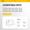 5161010AA Compatible with 2005 2006 2007 2008 2009 Dodge Ram 1500 2500 3500 Driver Side Mirror, Left Side Mirrors Replacement Glass with 4-Pin Heating Socket, Driver Side LH