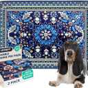 Qeils Washable Pee Pads, Reusable Puppy Pads Super Absorbent Leakproof Dog Training Pads, Non-Slip Wee Wee Pads for Crate, Floor, Potty Pads Feeding Mat Dog Pee 2 Pack 36"x24"