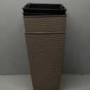 Mueller M-Resin Heavy Duty Tall Planter, Indoor/Outdoor Grande Plant, Tree, Flower Pot, 2-Piece Set, 18, Modern Design, Built-in Drainage, Mocha (18 x 9", Mocha)